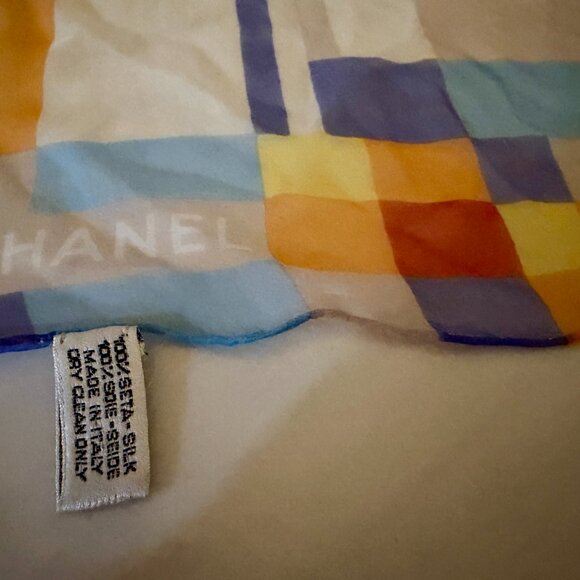 CHANEL Multicolor Plaid Scarf - Picture 3 of 5